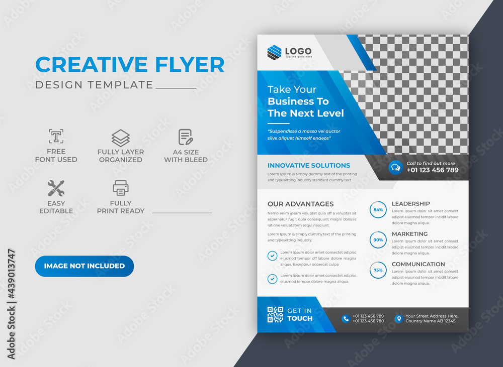 Corporate Blue Color Scheme Business Flyer Design Template