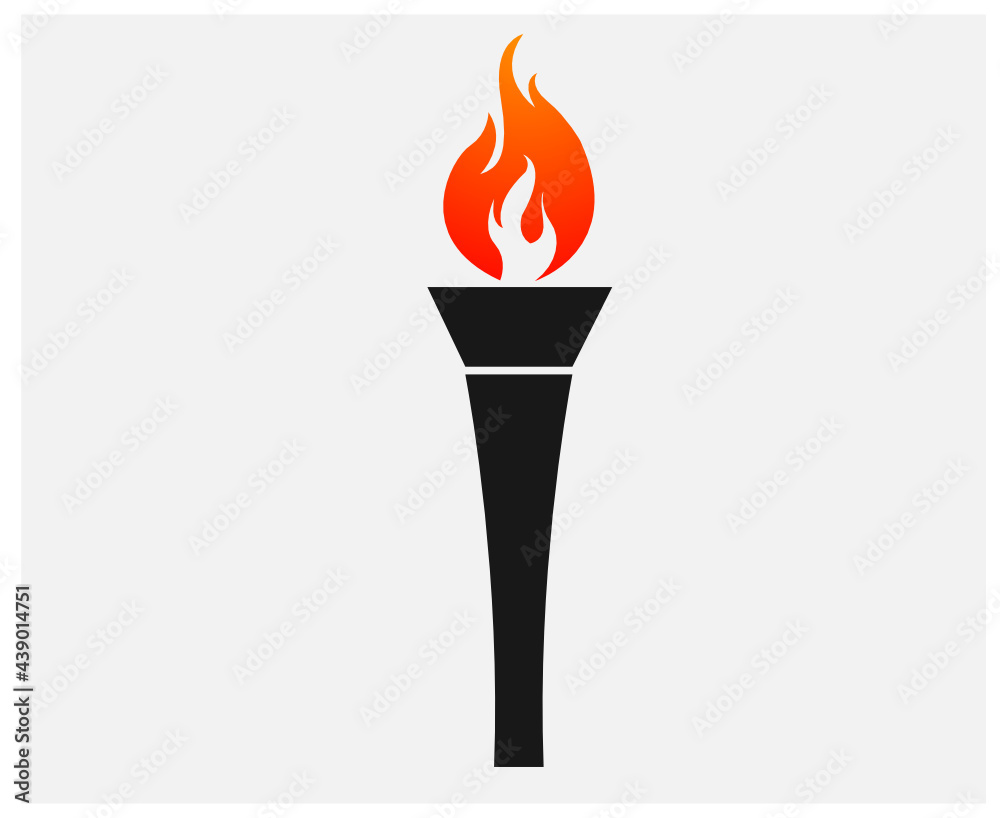 fire torch Black vector abstract flame illustration design with Background Gray fire torch Black vector abstract flame illustration design with Background Gray