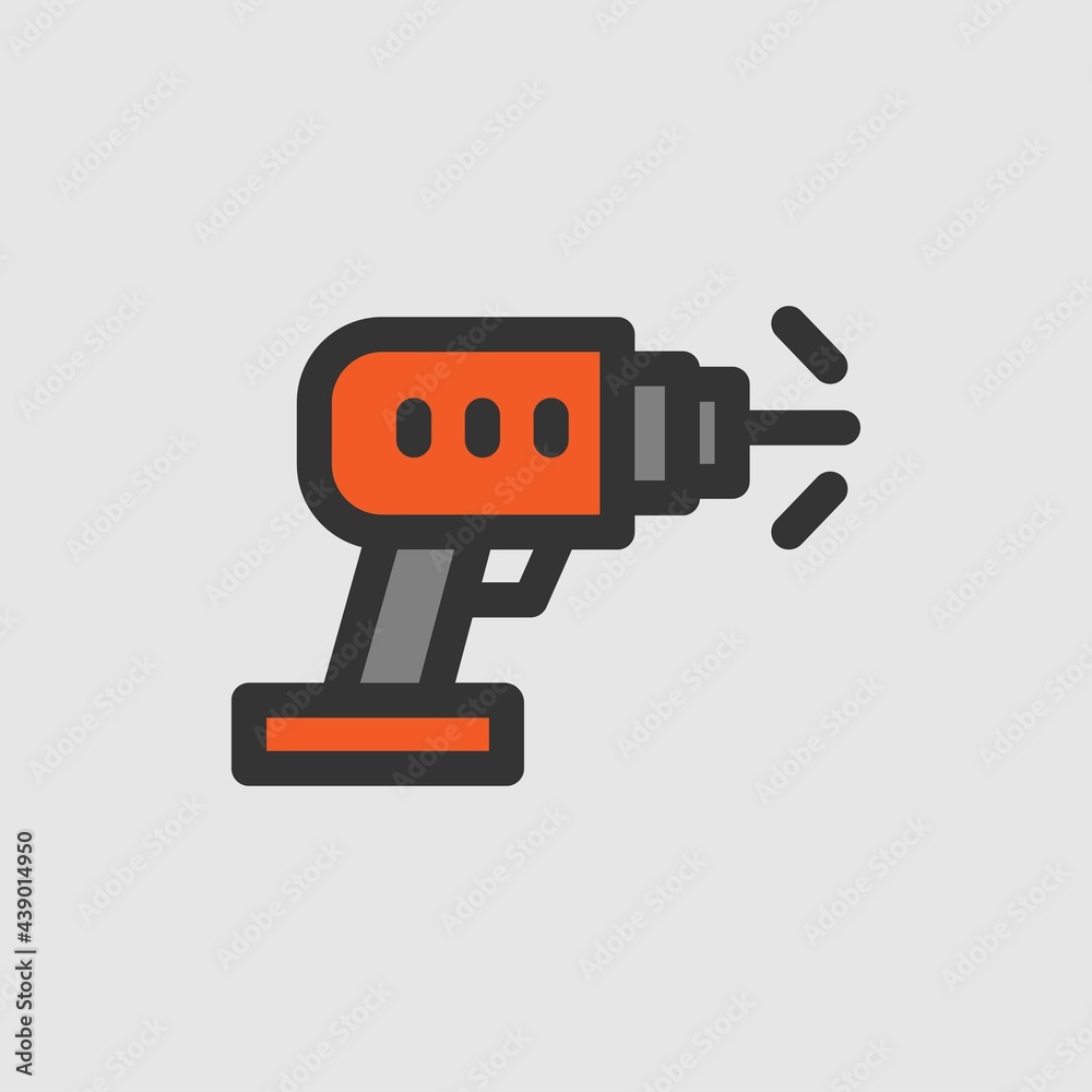 Drill icon on white background vector illustration Drill icon on white background vector illustration