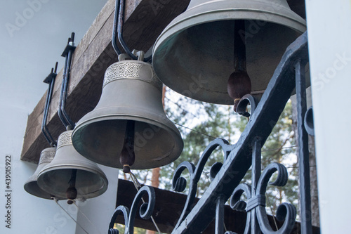 Old metal church bells. The bells are in the Christian church.
