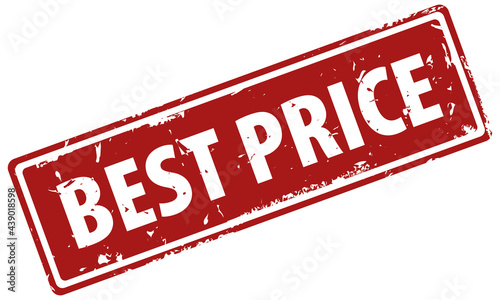 Best Price red square filled rubber stamp icon. Best Price print.