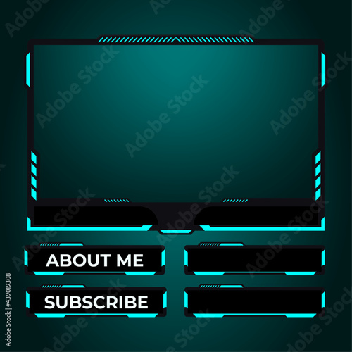 Twitch Stream Facecam Overlay with panels and Alerts photo