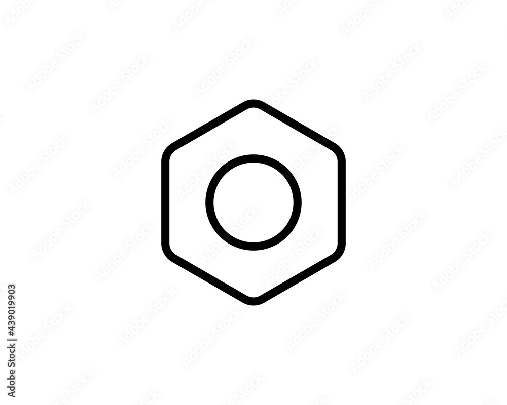 Nut for screw thin line icon, Car parts concept, screw-nut sign on white background, Nut icon in outline style for mobile concept and web design. Vector graphics. Nut for screw thin line icon, Car parts concept, screw-nut sign on white background, Nut icon in outline style for mobile concept and web design. Vector graphics.