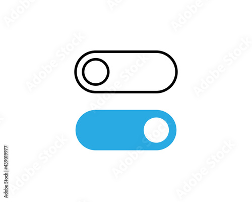 Toggle switch vector icon, On and Off position simple icons, modern minimal flat design style