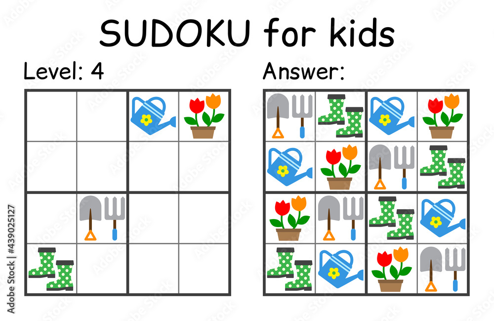 Sudoku. Kids and adult mathematical mosaic. Kids game. Garden theme. Magic square. Logic puzzle game. Digital rebus Sudoku. Kids and adult mathematical mosaic. Kids game. Garden theme. Magic square. Logic puzzle game. Digital rebus