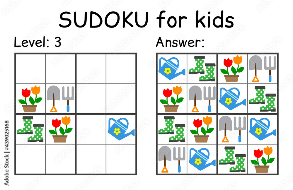 Sudoku. Kids and adult mathematical mosaic. Kids game. Garden theme. Magic square. Logic puzzle game. Digital rebus Sudoku. Kids and adult mathematical mosaic. Kids game. Garden theme. Magic square. Logic puzzle game. Digital rebus