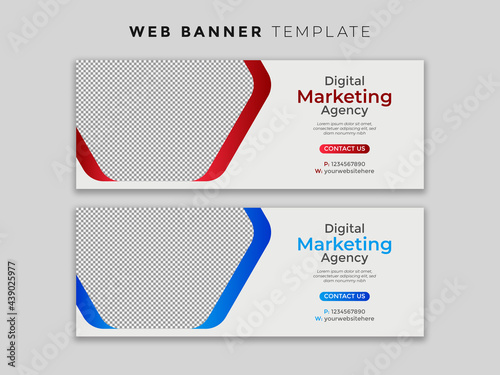 Simple social media banner and web banner template design
