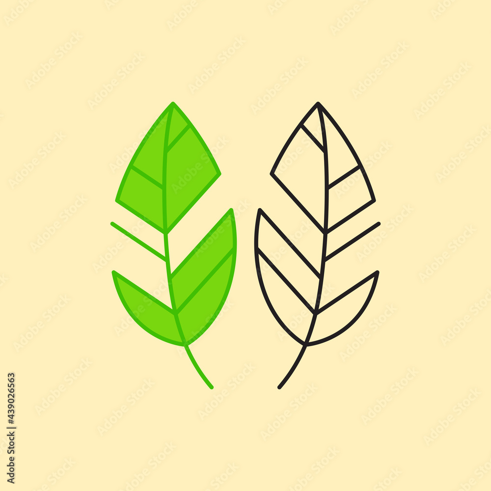 Leaf logo concept. minimalist logo. good for logo, icon, sign and symbol. Nature icon Leaf logo concept. minimalist logo. good for logo, icon, sign and symbol. Nature icon
