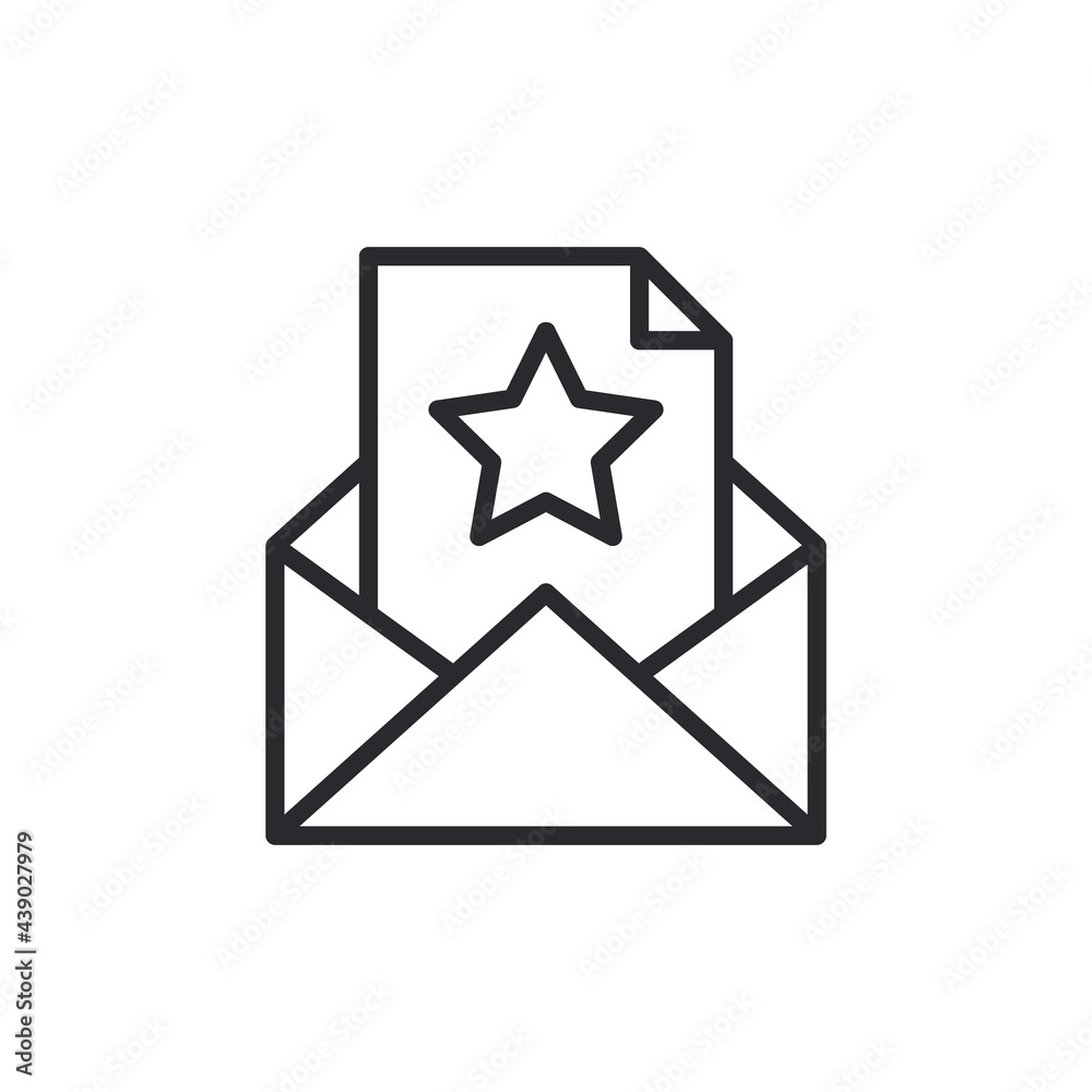 Envelope icon with star sign. Envelope icon and best, favorite, rating symbol. Rating star in the envelope icon, outline style Envelope icon with star sign. Envelope icon and best, favorite, rating symbol. Rating star in the envelope icon, outline style