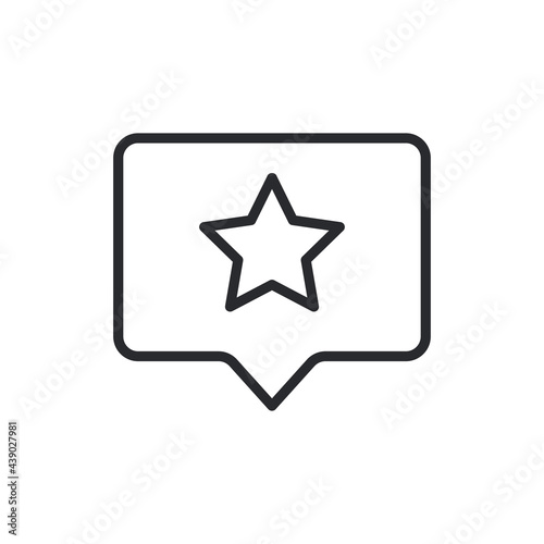 Feedback icon isolated on white background. star rating icon for your web site design. Chat Bubble Speech feedback icon