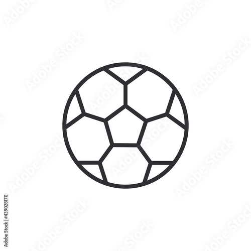 soccer ball icon symbol sign vector. Football or Soccer Ball Outline Icon on White. flat vector icon for sports apps and websites