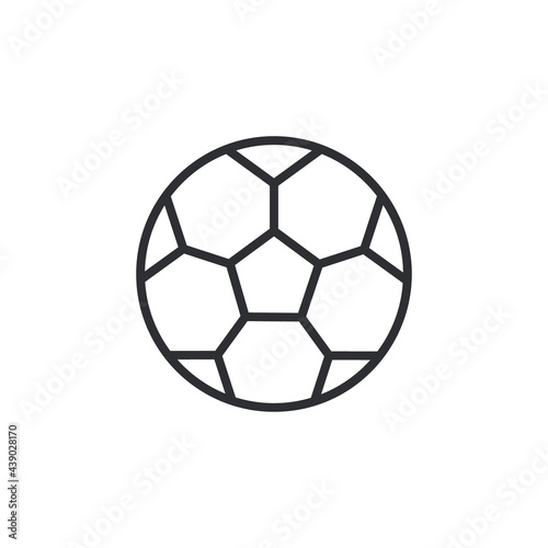 soccer ball icon symbol sign vector. Football or Soccer Ball Outline Icon on White. flat vector icon for sports apps and websites