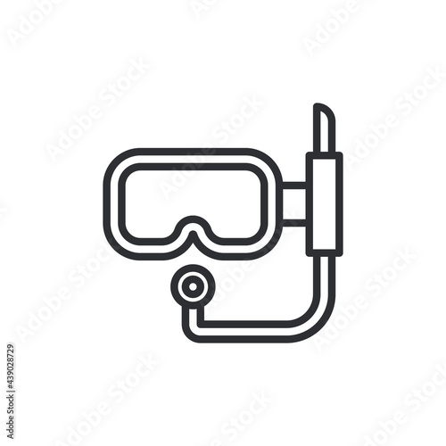 diving goggles icon in trendy design style. diving goggles icon isolated on white background. diving goggles vector icon simple. Diving goggles icon in stroke style.