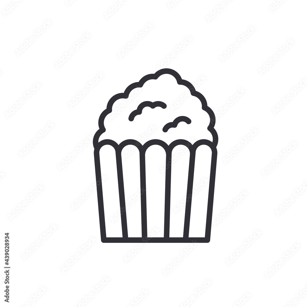 popcorn icon vector from carnival collection. Thin line popcorn outline icon vector illustration. Popcorn line icon. Pop corn, bucket, box. Cinema concept. Vector illustration popcorn icon vector from carnival collection. Thin line popcorn outline icon vector illustration. Popcorn line icon. Pop corn, bucket, box. Cinema concept. Vector illustration