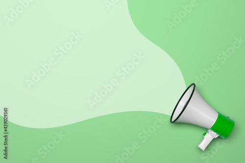 Green marketing communication concept with megaphone photo