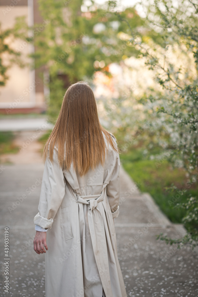 Portrait of a girl from the back going into the distance 2949. Portrait of a girl from the back going into the distance 2949.