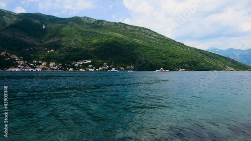 Regular passenger ferry in Montenegro timelapse photo