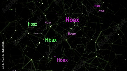 Hoax text against abstract background