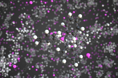 Molecule of triphenylphosphine, conceptual molecular model. Scientific 3d rendering photo