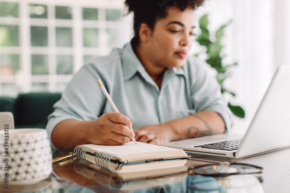 Businesswoman working at home office Businesswoman working at home office