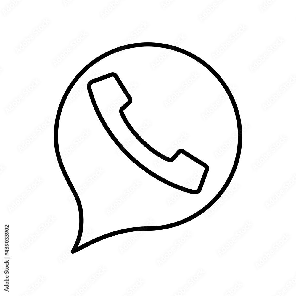 WebPhone simple line flat icon, telephone support symbol. Call us concept. Vector illustration WebPhone simple line flat icon, telephone support symbol. Call us concept. Vector illustration