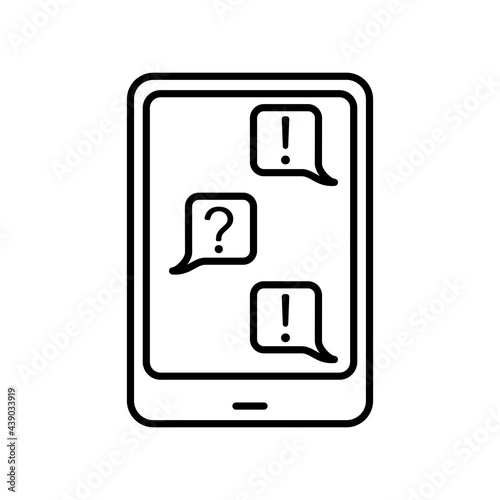 Support Chat Simple Line Flat Icon. Vector Illustration