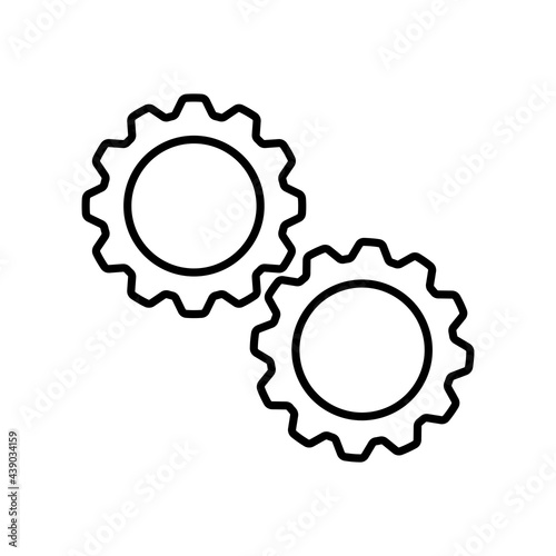 Gear Settings thin line symbol, cogwheel Icon. Innovation logo. Vector Illust...