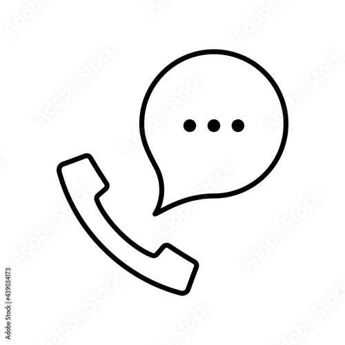 WebPhone simple line flat icon, telephone support symbol. Call us concept. Ve...