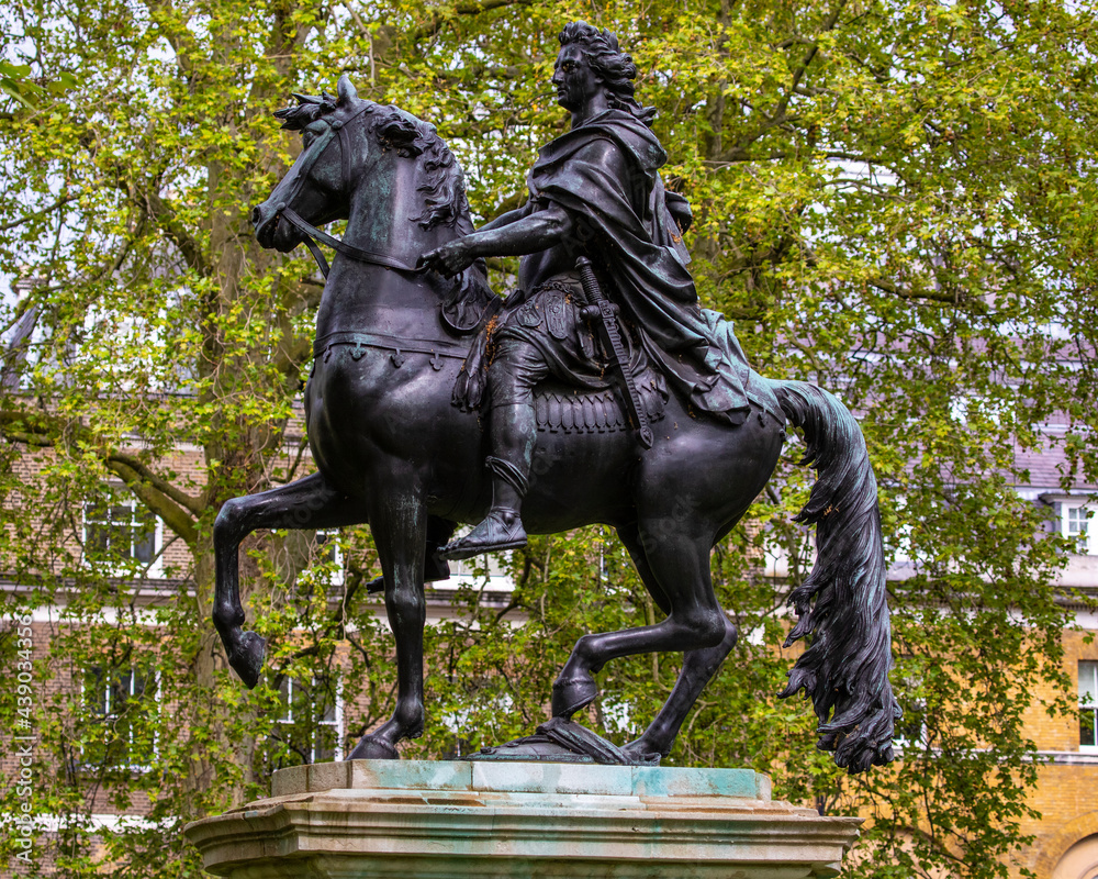 King William III Statue in St James's Square in London King William III Statue in St James's Square in London