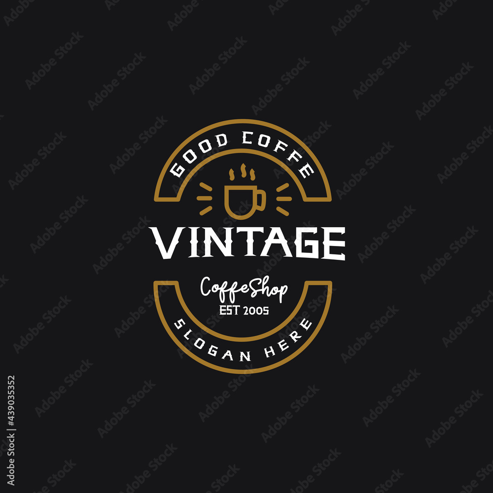 vintage logo.luxury logo.coffe shop retro logo.vintage logo templates for the coffe shop and barbershop