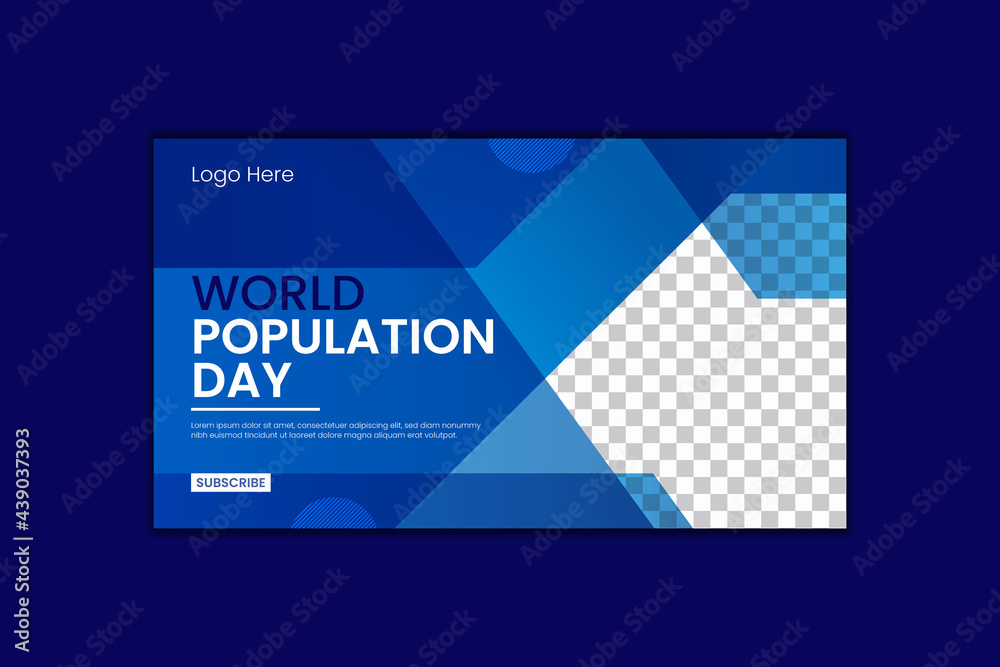 Fototapeta premium World Population Day Youtube Thumbnail Design and Web Banner