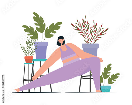 pretty woman doing yoga