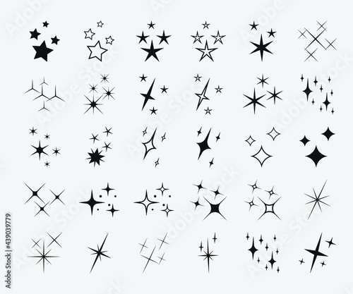Sparkles and stars Printable Vector Illustration  Sparkles  stars Icon   Sparkles  stars Design icon vector template illustration  Sparkles  stars Christmas vector symbols isolated.