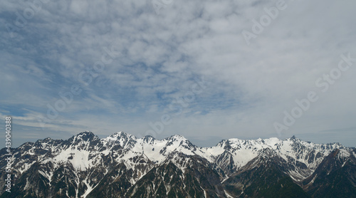 Panoramic view of japan alps in spring