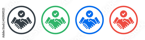 Business agreement handshake vector illustration.