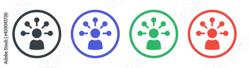 Multitasking man icon vector illustration. Ability concept