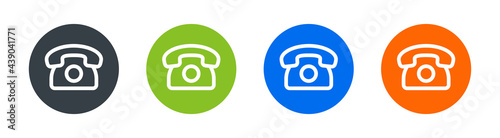 Rotary phone for landline home icon vector illustration.