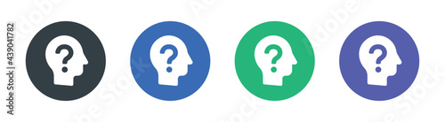 Unknown person vector icon set.