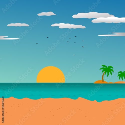 background tropical island illustration
