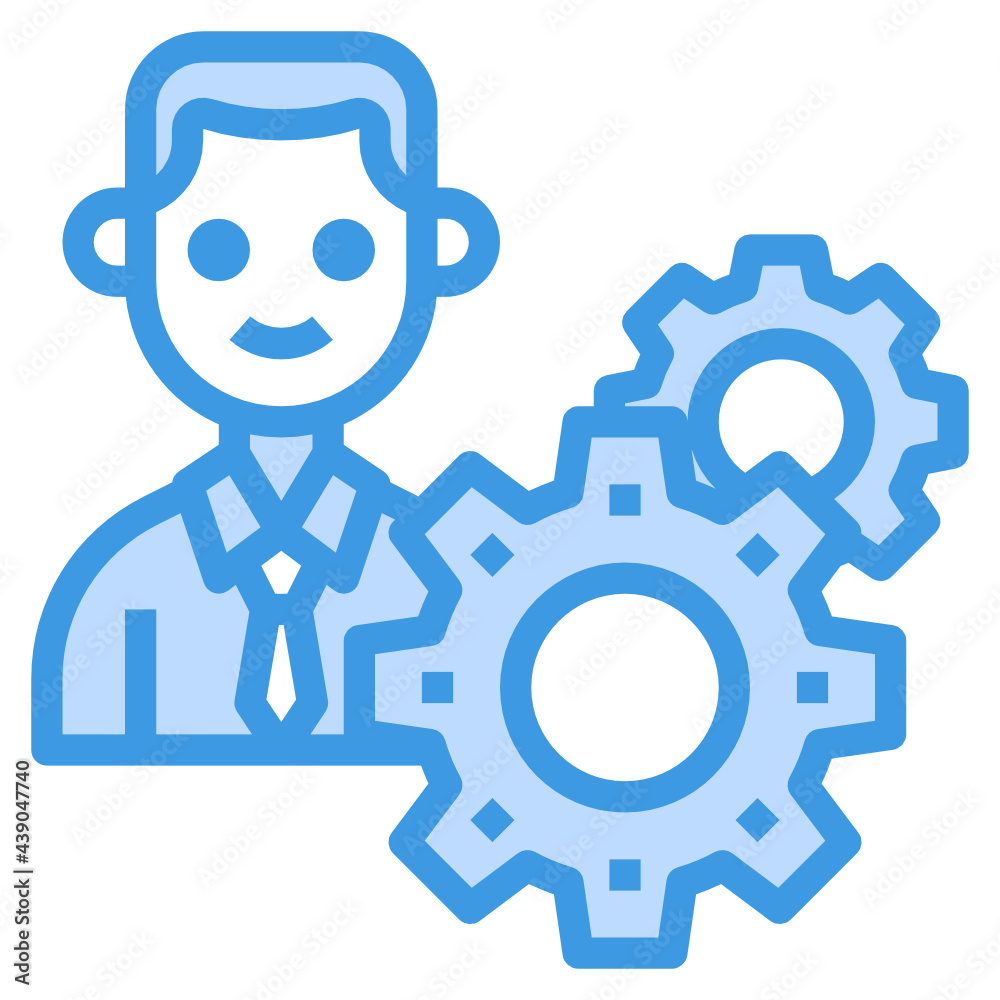 Businessman blue line icon Businessman blue line icon