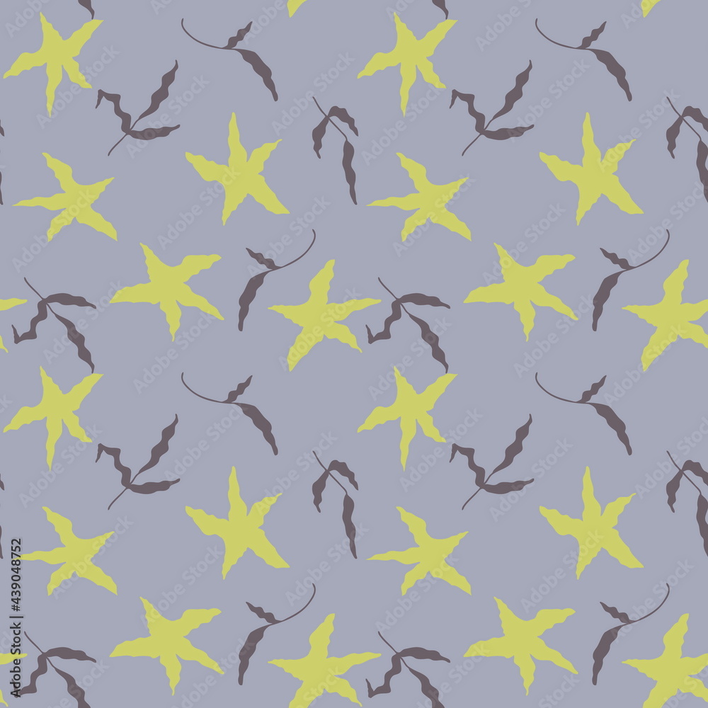 Hand drawn seamless pattern of marine starfish and seaweed. Perfect for scrapbooking, textile and prints. Hand drawn seamless pattern of marine starfish and seaweed. Perfect for scrapbooking, textile and prints.