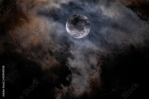 Full Moon behind clouds