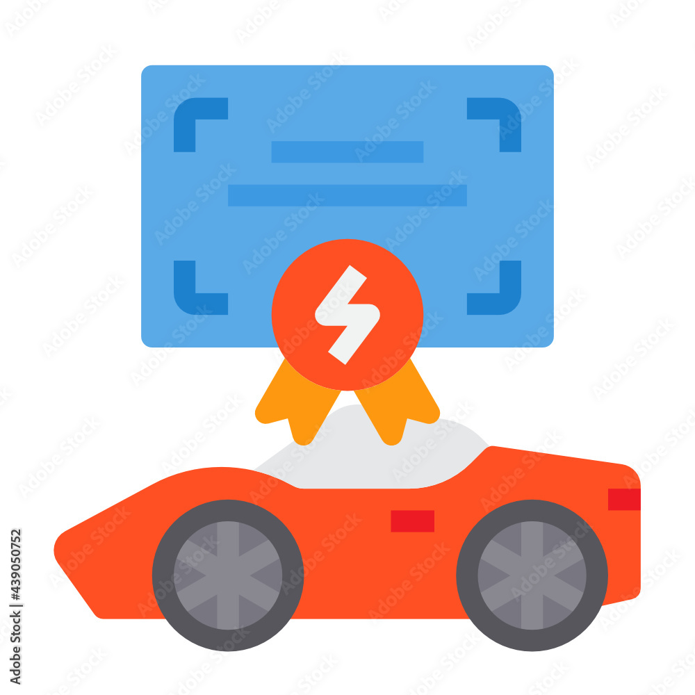 Electric Vehicle Engineering Certificate flat icon