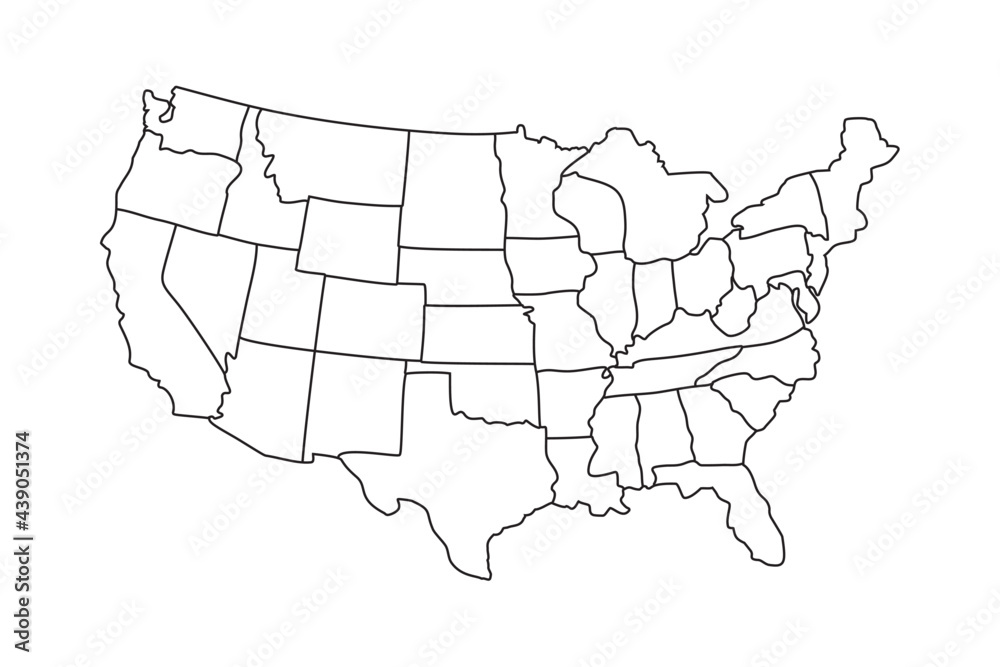 usa political map Stock Vector | Adobe Stock