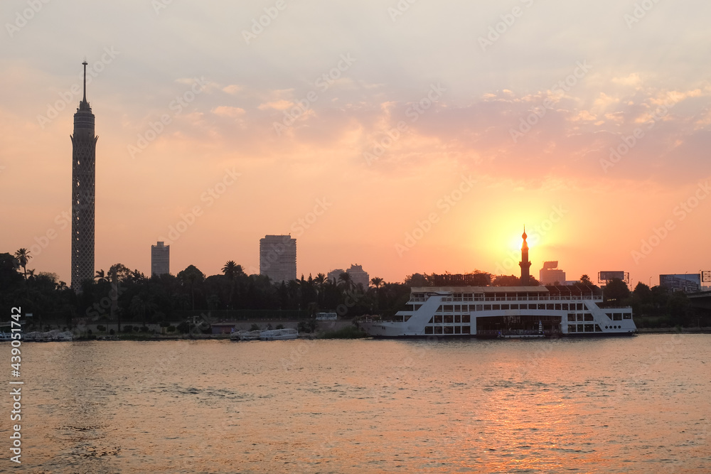 Sunset over Nile River - Cairo, Egypt