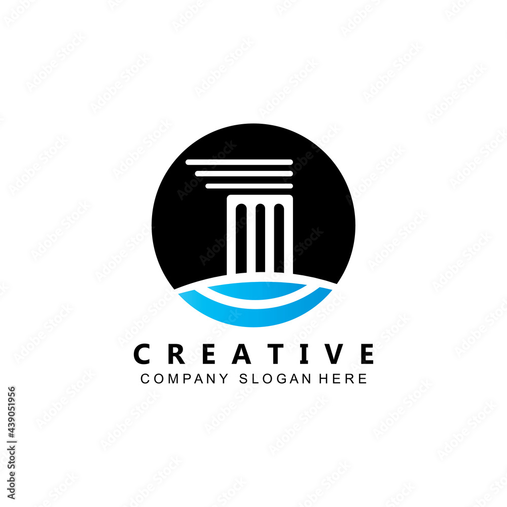 business pillar column logo vector symbol icon