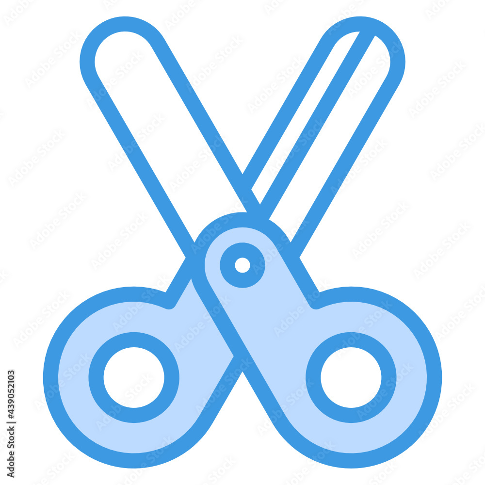 Scissor blue line icon Scissor blue line icon