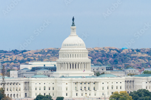 US Capitol Building in autumn - Washington D.C. United Sates of America photo