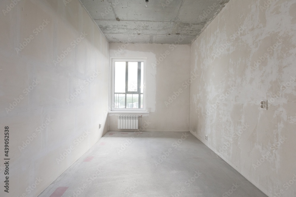 interior of the apartment without decoration in gray colors interior of the apartment without decoration in gray colors