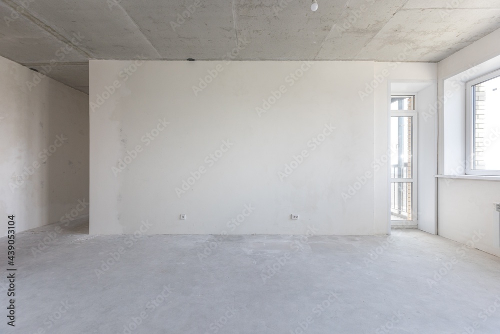 interior of the apartment without decoration in gray colors interior of the apartment without decoration in gray colors